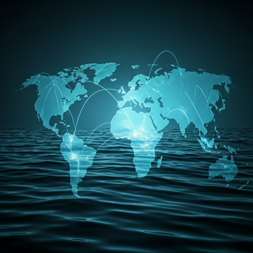 Global trade map highlighting Marine Marvels seafood export destinations